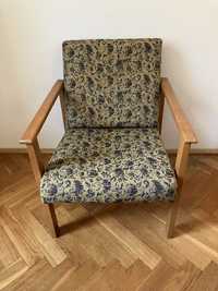 Fotel wypoczynkowy tapicerowany vintage oryginał PRL