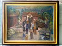 Obraz olejny w drewnianej ramie: 64 x 80 cm,