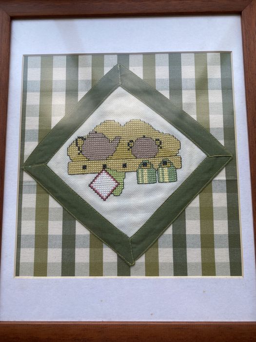 Quadro bordado de cozinha