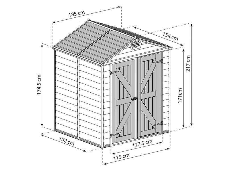 Schowek ogrodowy • Domek narzędziowy / Poliwęglan - Aluminium / NOWY