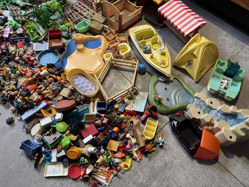 Playmobil dom samochód z przyczepą dla konia łódka stadnina farma