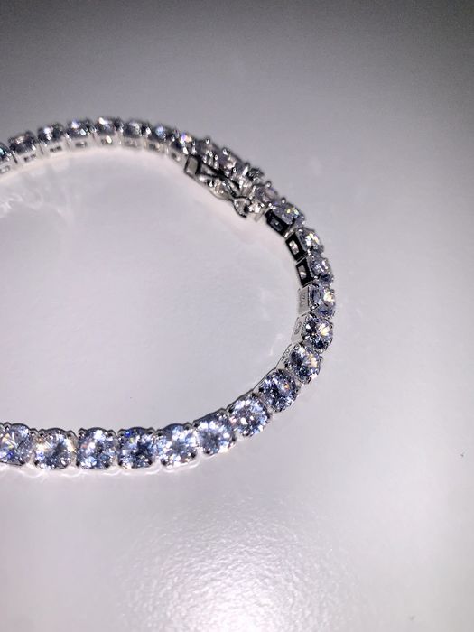 Bransoletka tennis ICE - 20cm, srebrna