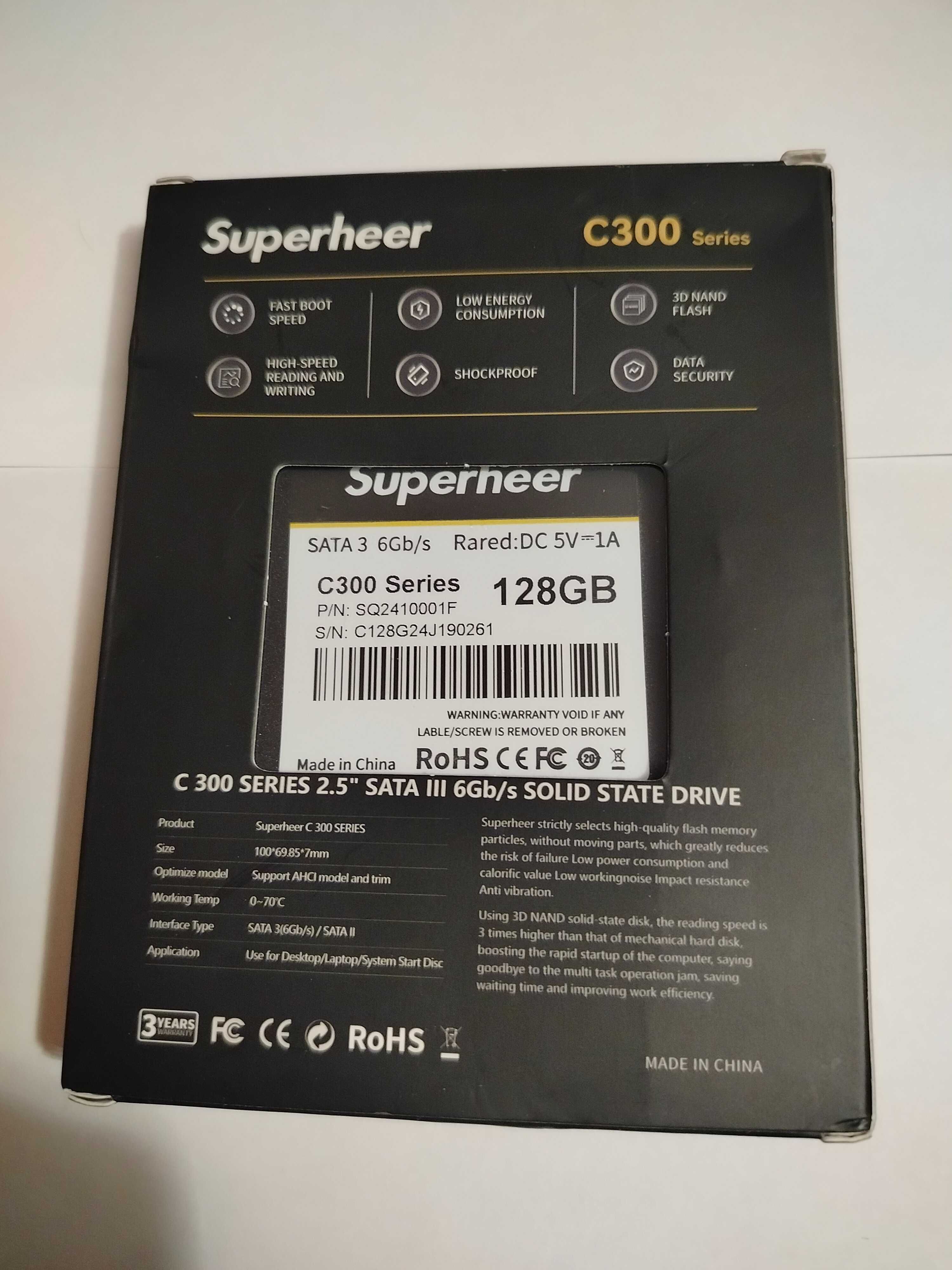 Твердотільний жорсткий диск Superheer C300 SSD 128 GB 2.5 SATAIII