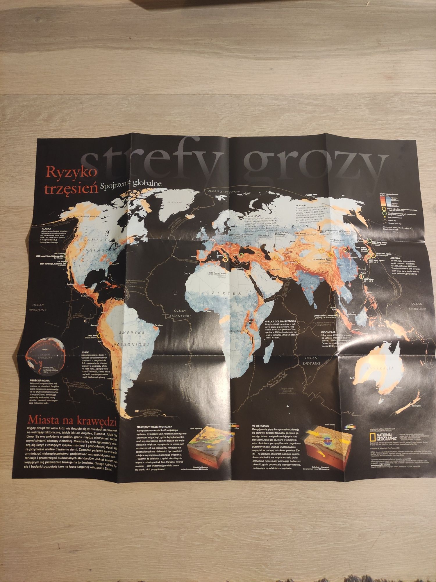 Zestaw mapy, plakaty edukacyjne National Geographic