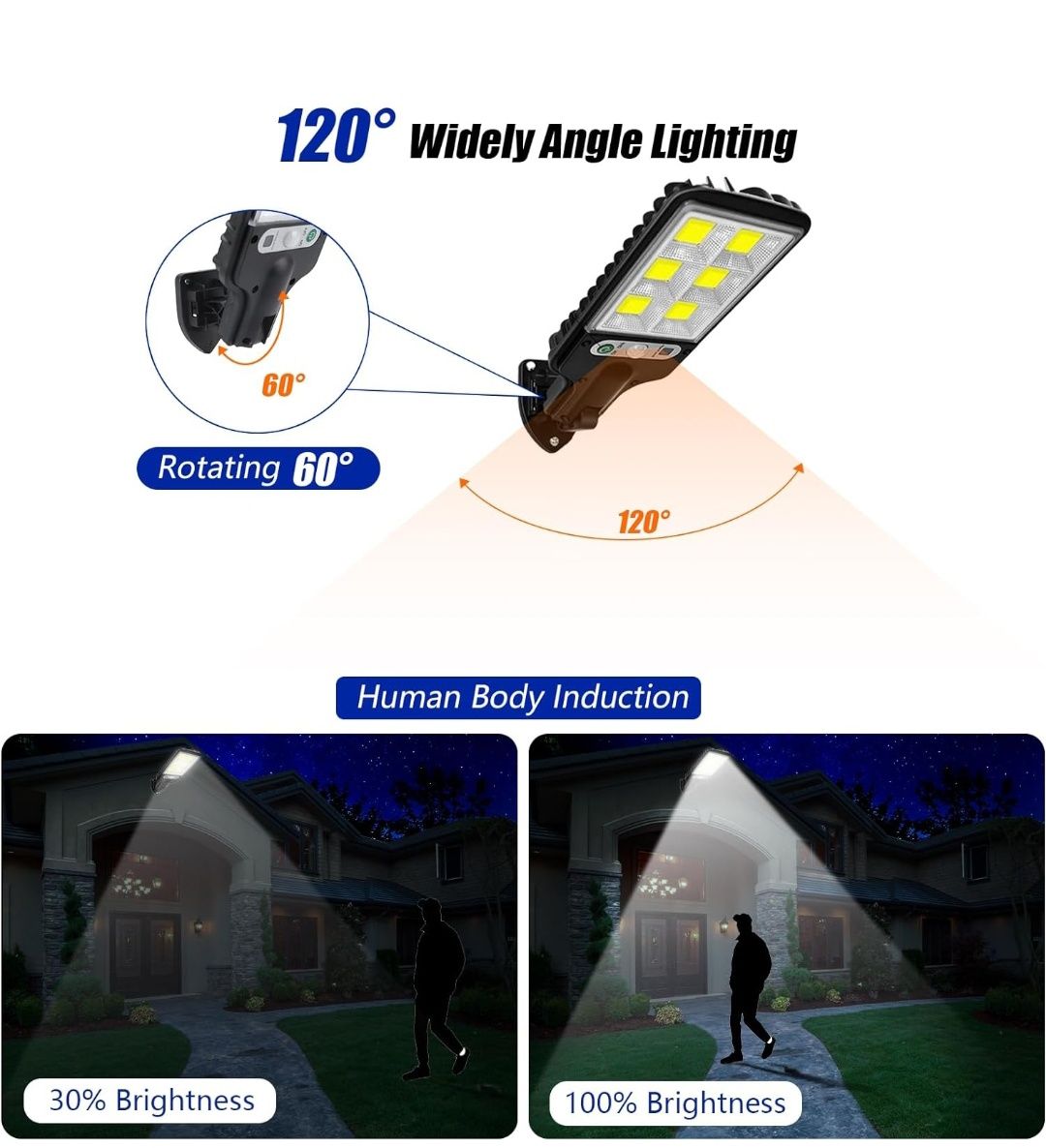 Candeeiro Led 616-4 solar 3 modos de iluminação IP65 NOVO