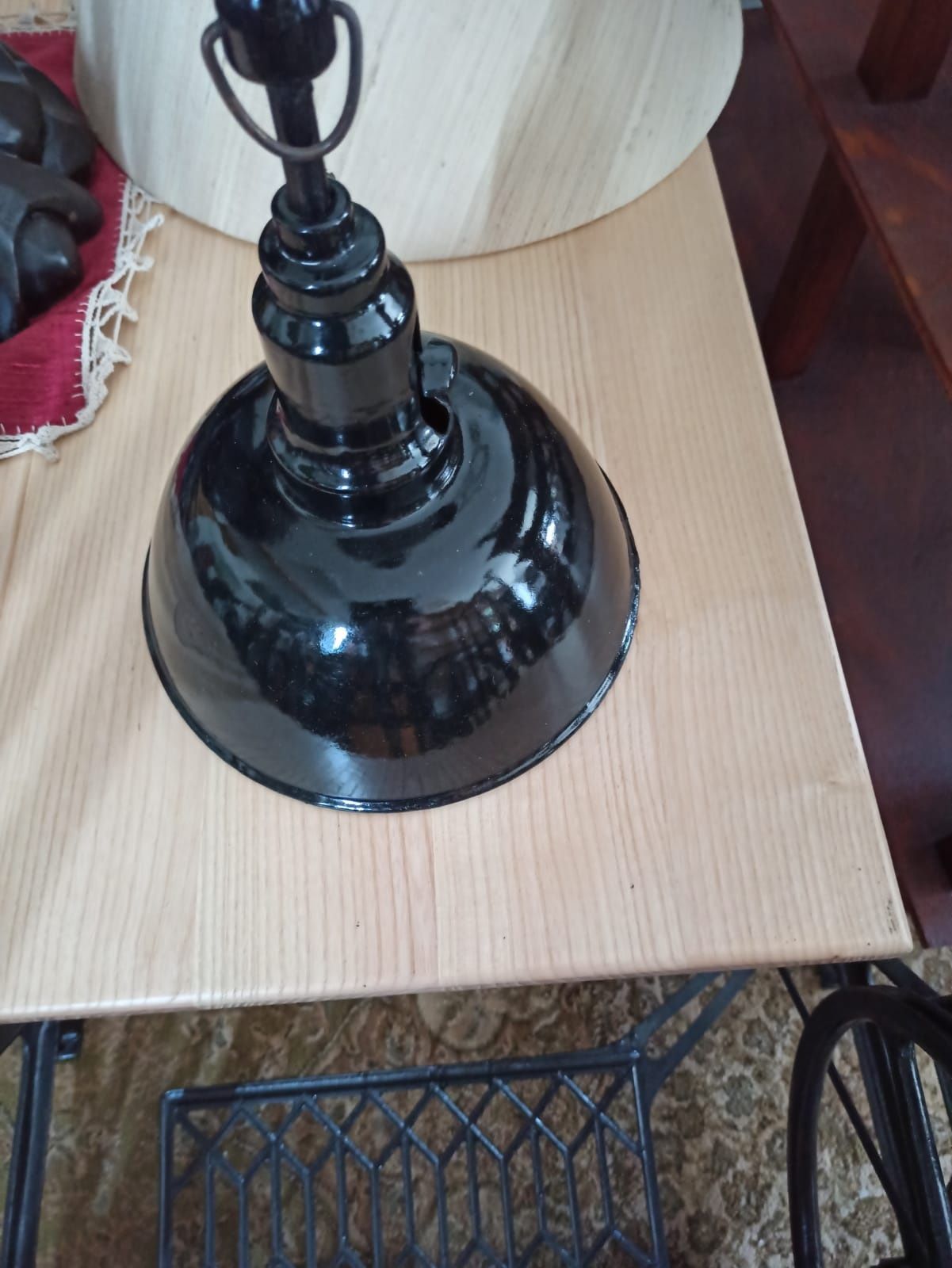 Lampa wisząca loft Bauhaus czarna Antyk