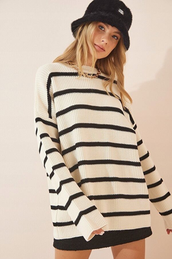 Happiness Istanbul Os Sweter W Paski Oversized J21298