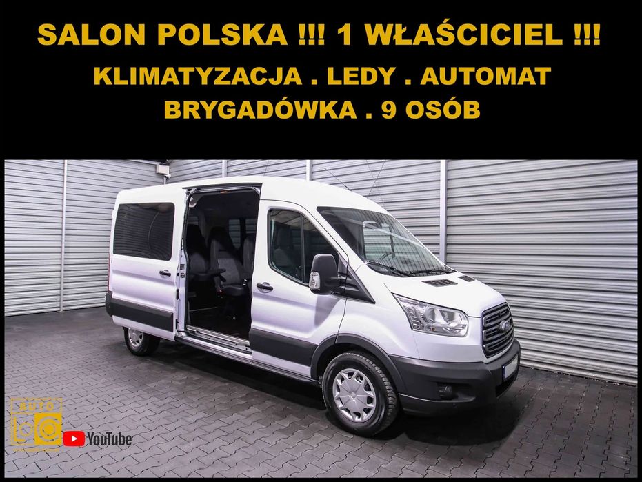 Ford Transit AUTOMAT + 9 osobowy + Salon POLSKA + 1 Właściciel = BRUTTO VAT 23%