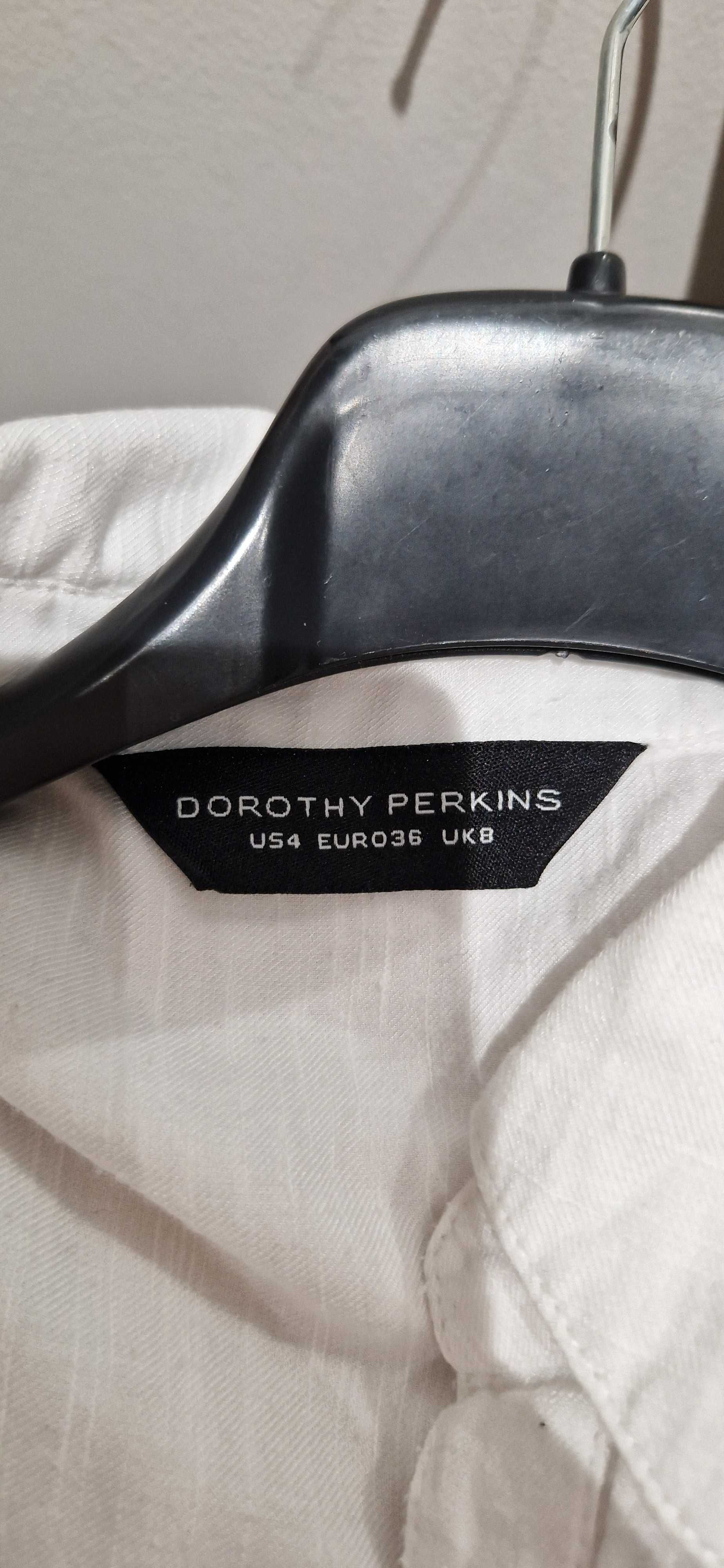 Biała bawełniano wiskozowa koszula Dorothy Perkins rozmiar 34/34