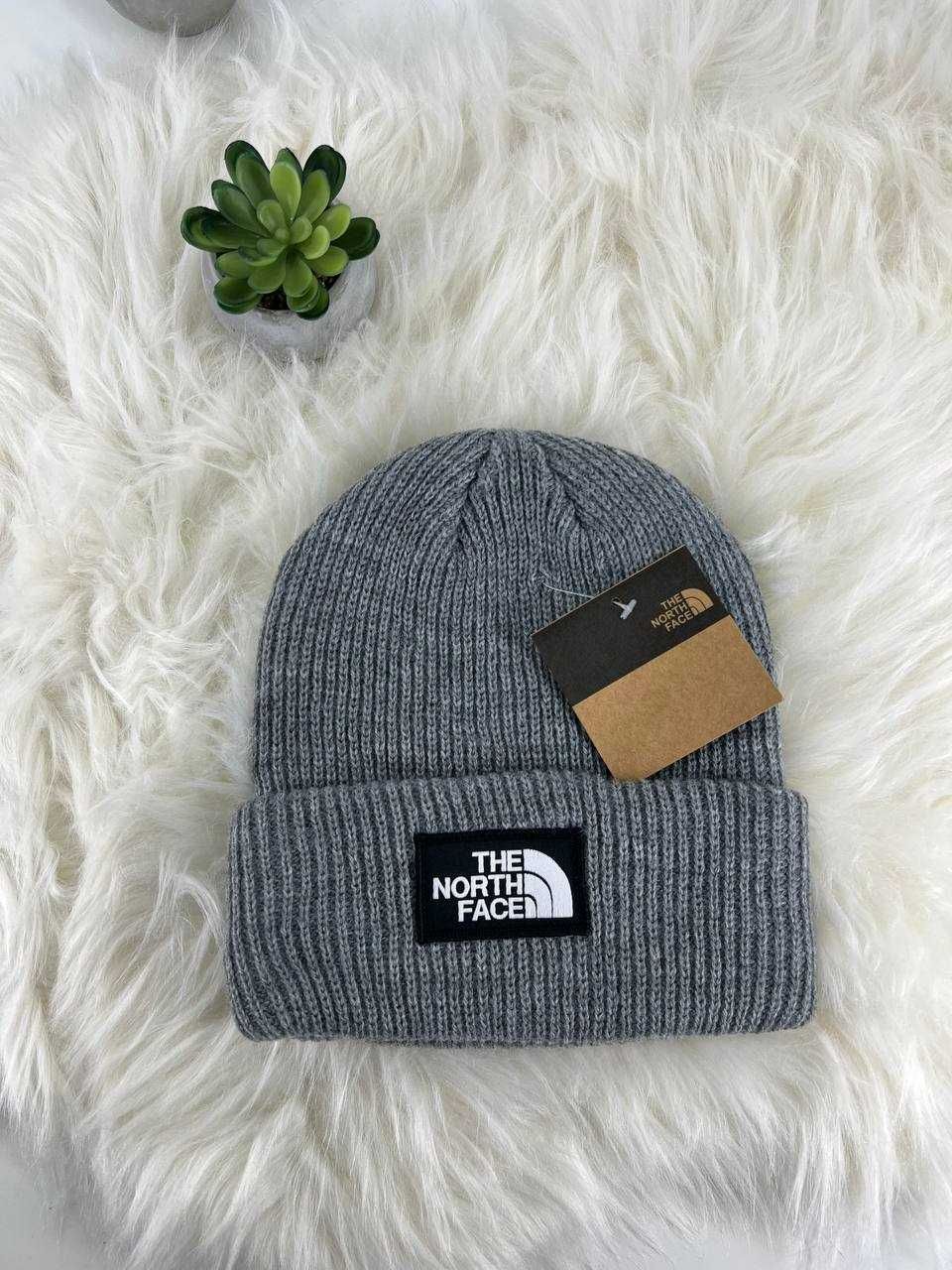 Нова шапка The North Face вязана в рубчик TNF ТНФ шапка чоловіча
