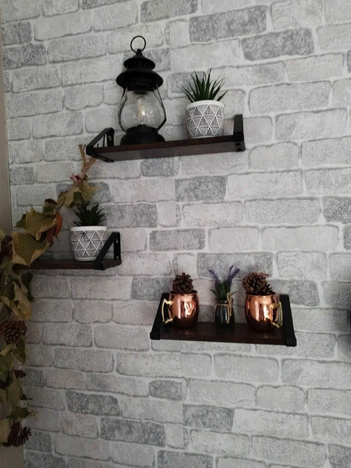 Kwietnik dekoracja ścienna loft 3 sztuki rustykalne zestaw