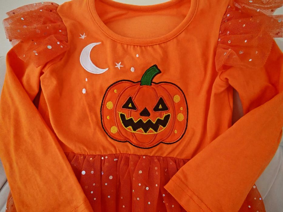Sukienka dynia Halloween tiulowa 98