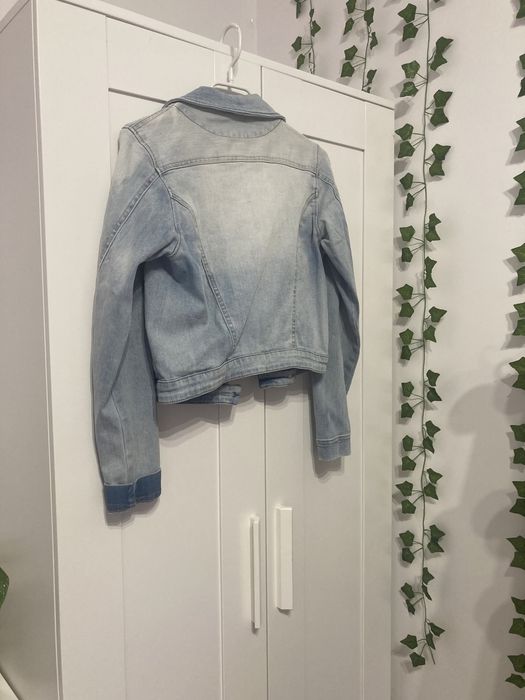 Kurtka jeansowa ramoneska krótka h&m