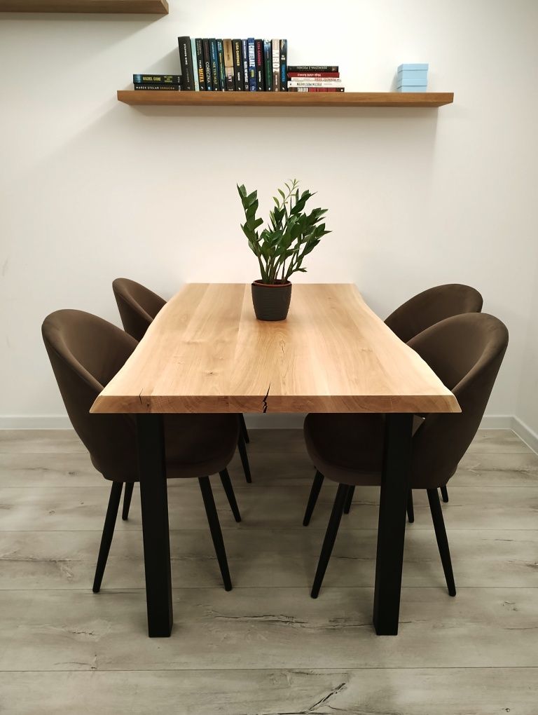 Stół dębowy live edge loft 160x80cm CAPOLAVORO