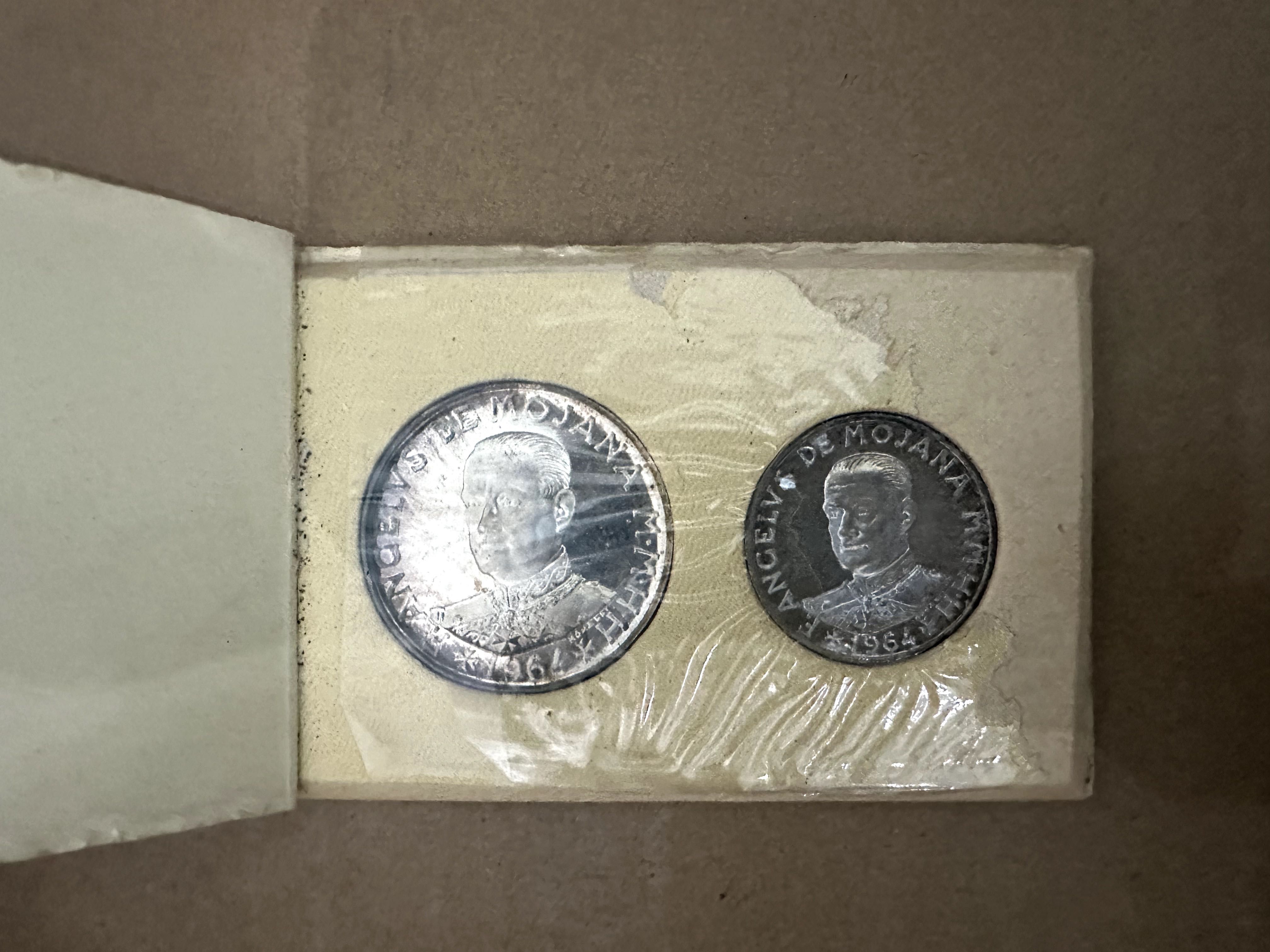 Set 2 moedas 1964 Malta "Sovereign Military Order of Malta"Prata Proof