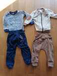 Dwa zestawy komplety body spodnie bluza Mrofi marynarskie