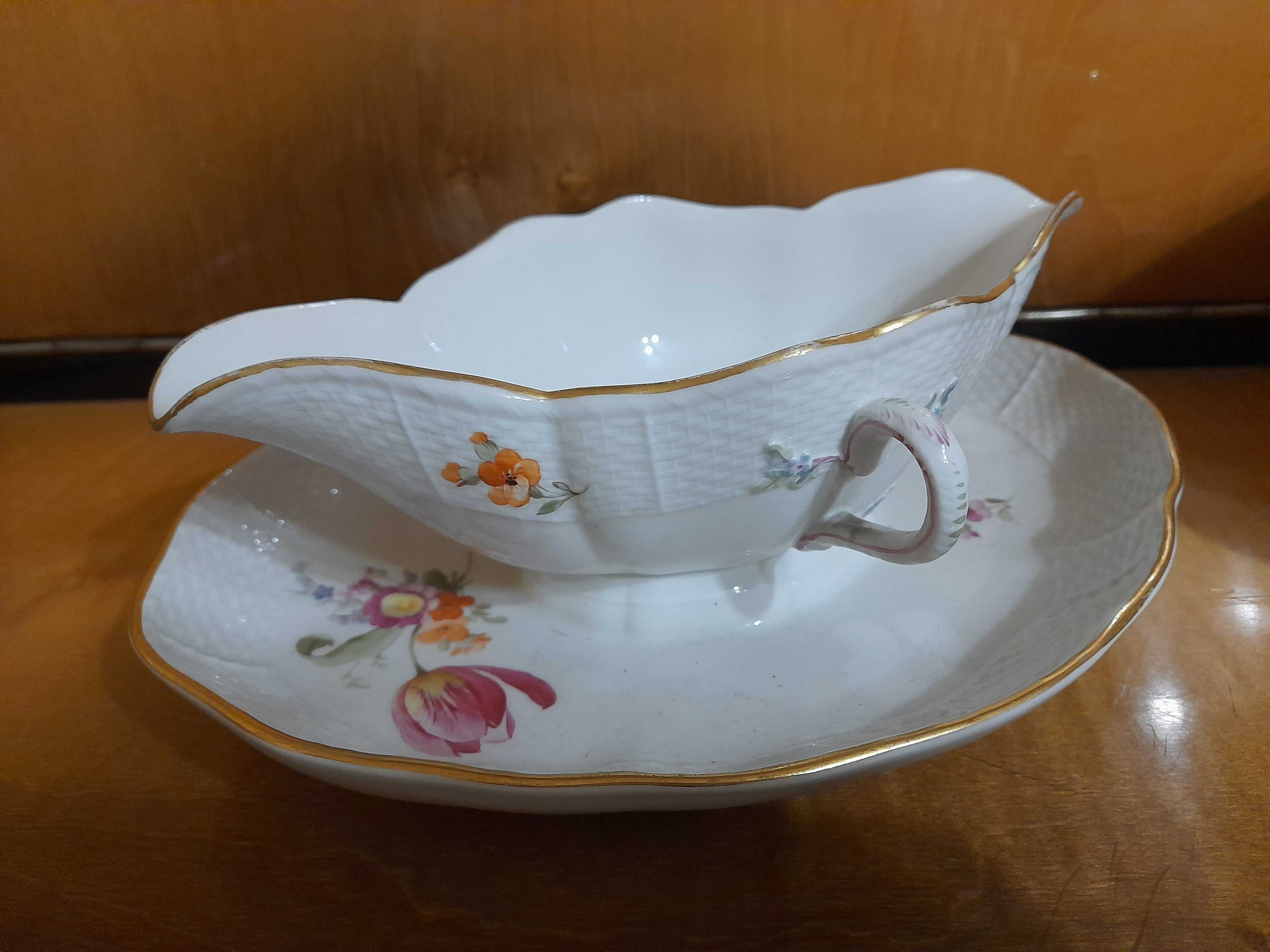 Stara porcelanowa sosjerka KPM Berlin antyk XVIII w. lata 1800