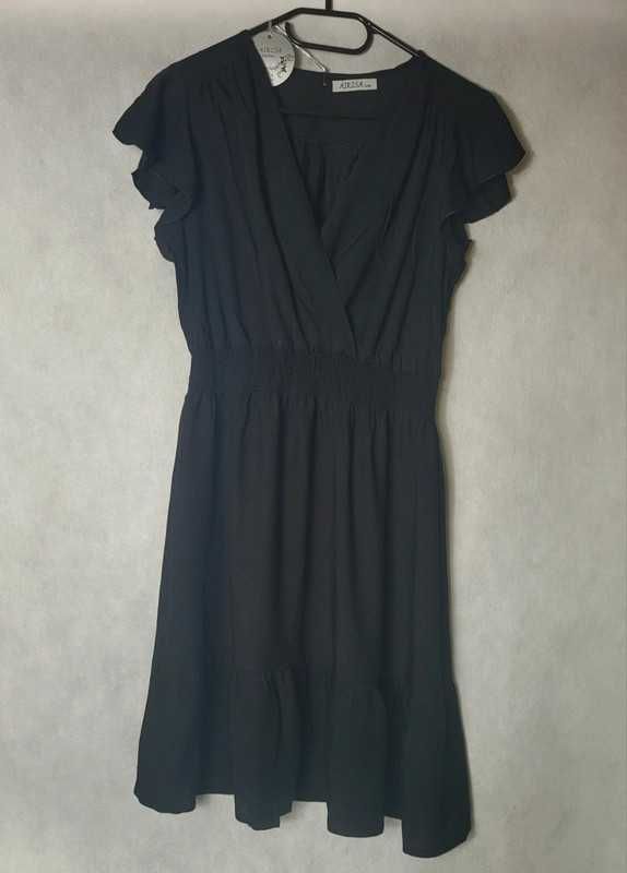Śliczna czarna bawełniana sukienka rozmiar M/L nowa .