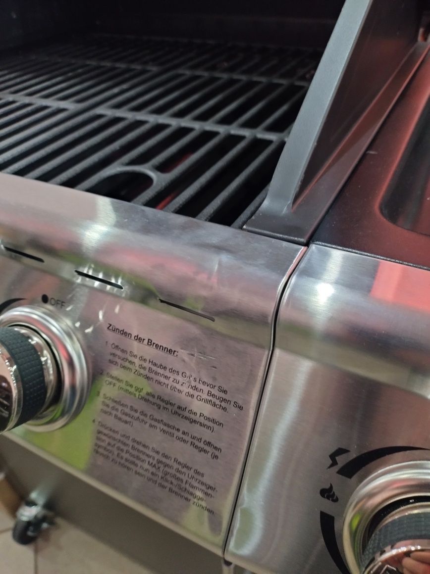 Solidny GRILL GAZOWY MIAMI EL FUEGO 3+1 żeliwo 11.5kW QUTLET Złożony !