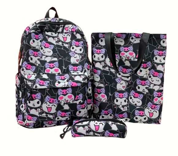 plecak szkolny Kuromi TORNISTER torba zestaw piórnik 3W1 STYL