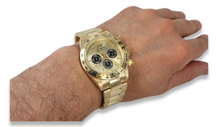Prześliczny 14k złoty męski zegarek Geneve mw014y Warszawa