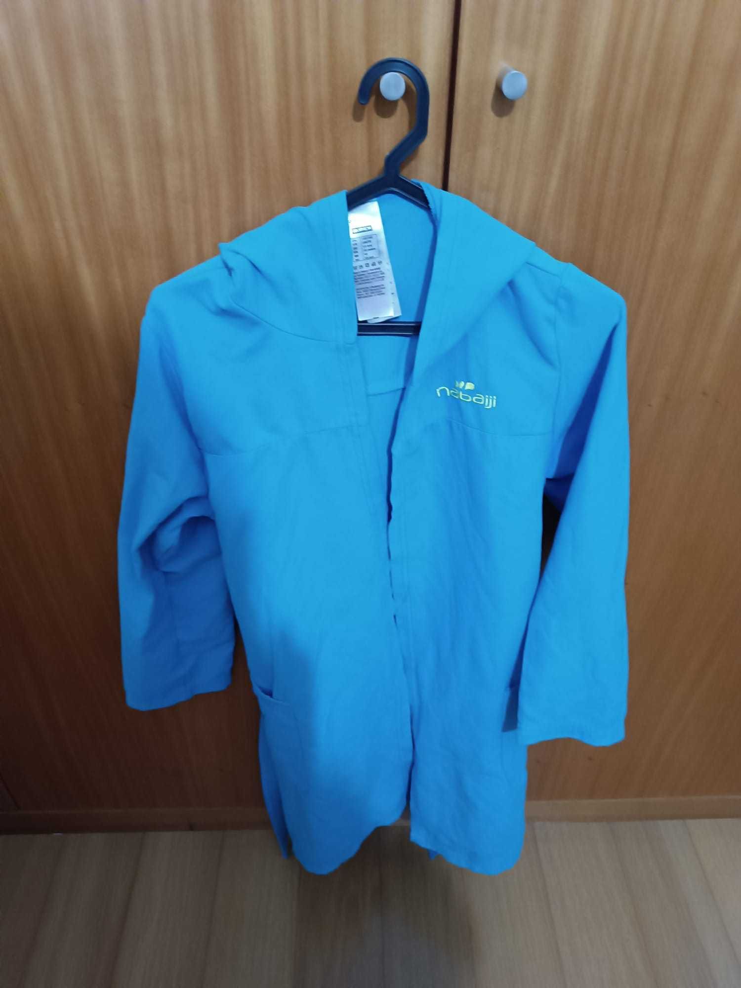 Roupão de natação de criança microfibra azul claro Tam. 12anos