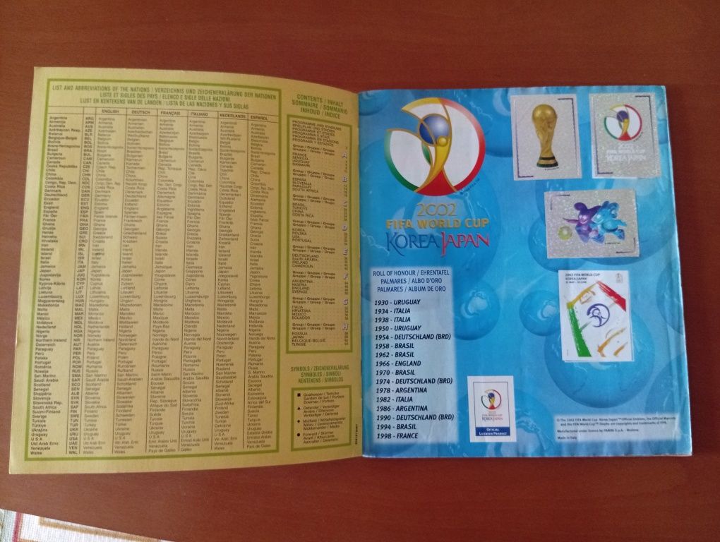 Caderneta Panini Mundial 2002 – Edição Rara- como nova – Japão/Coreia