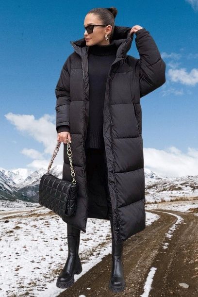 madmext 38 m czarna kurtka długa puchowa j28729