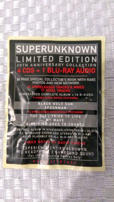 SOUNDGARDEN Superunknown - Edição Super Deluxe [4CD + Blu-ray]