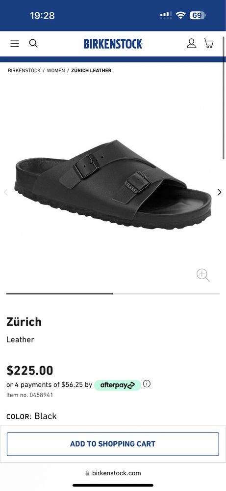 40 р Birkenstock Zurich Leather шльопанці натуральна шкіра