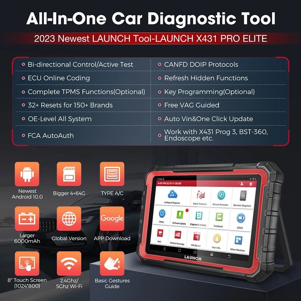 Máquina Diagnóstico Profissional OBD2 Launch X431 PRO ELITE novo