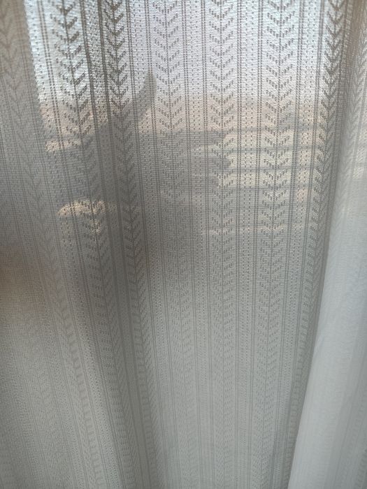 Dwie firany, z haczykami,panele,białe nowe(jodełka)