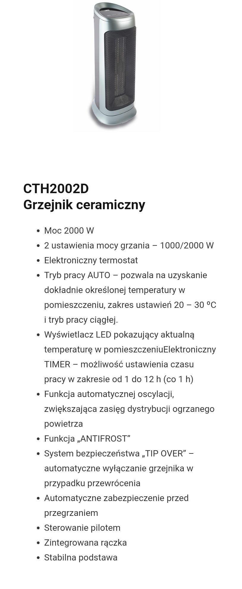 Ceramiczny grzejnik i wentylator w jednym