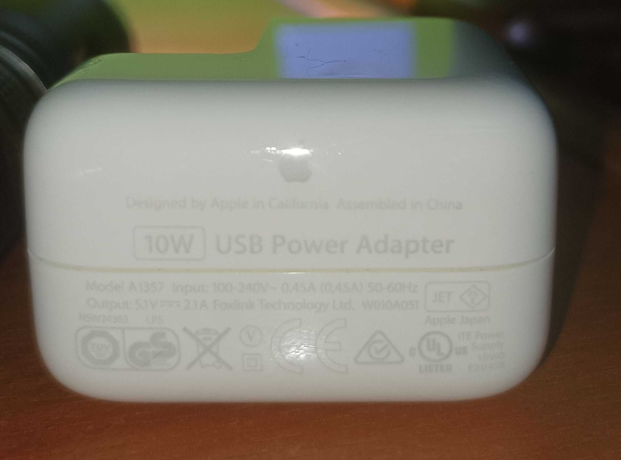 ADAPTADOR Alimentação Usb Apple 10W  A1357 Branco