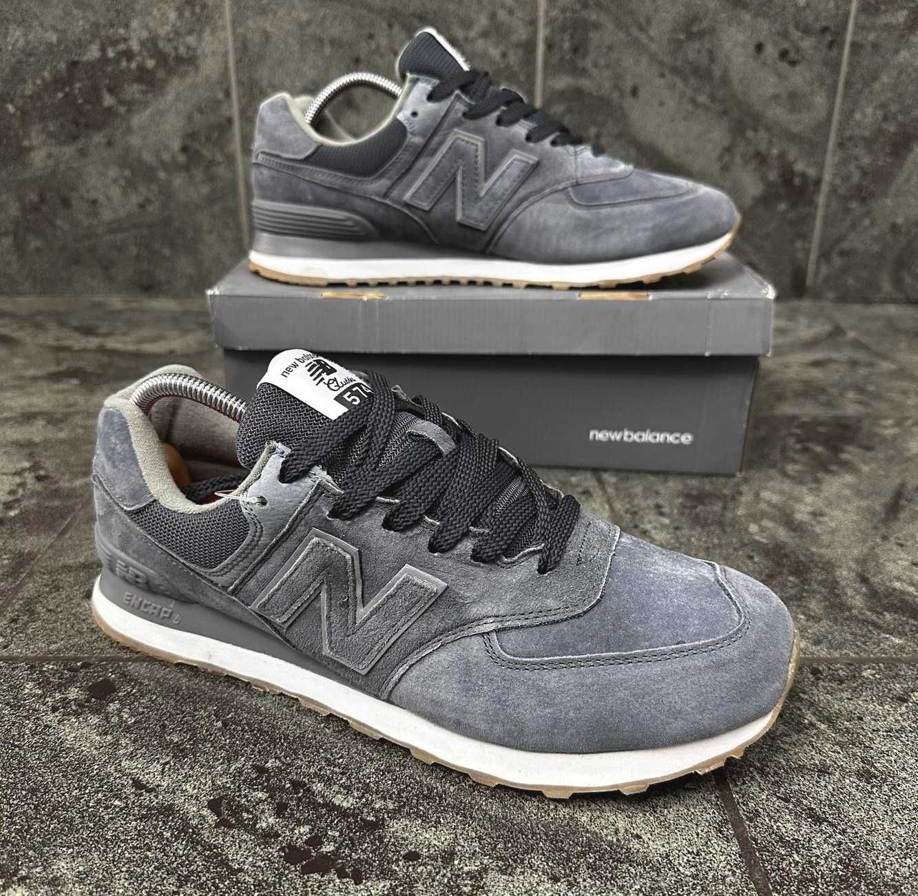 Кроссовки Нью Баланс мужские замшевые серые New Balance сірі