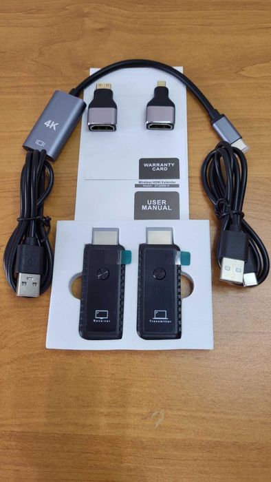 Bezprzewodowy nadajnik i odbiornik HDMI, obsługa 4K, Plug & Play