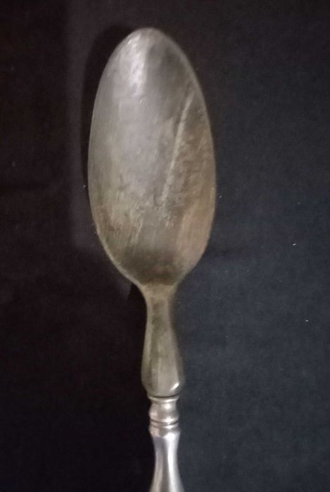 Colher grande alpaca e madeira