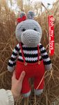 Hipopotam amigurumi zabawka pluszak