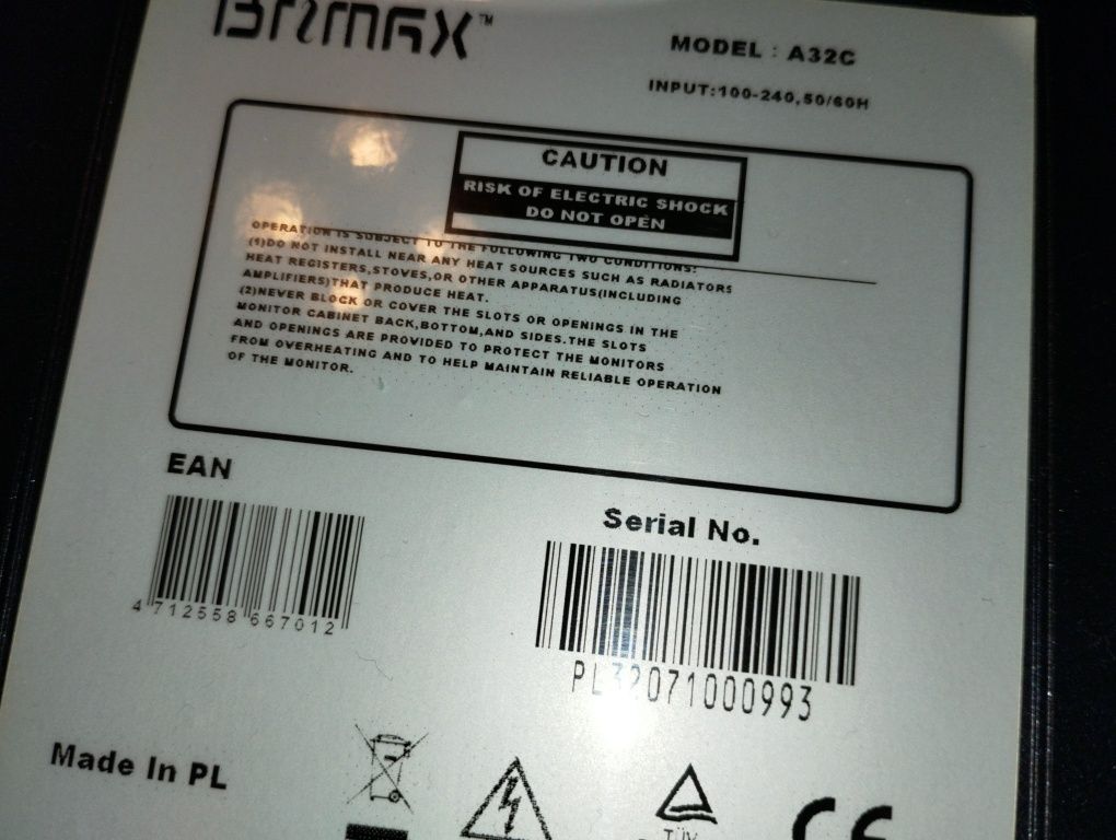 Telewizor Brimax A32C 32" cale LCD HDMI, stan bardzo dobry. Super!