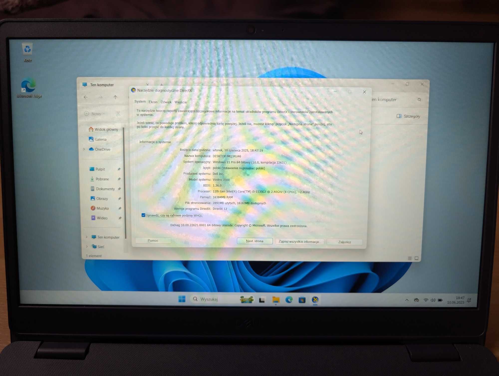 Dell Vostro 3500 | i5 11gen | 16GB RAM | SSD 480GB | Full HD | W11 Pro