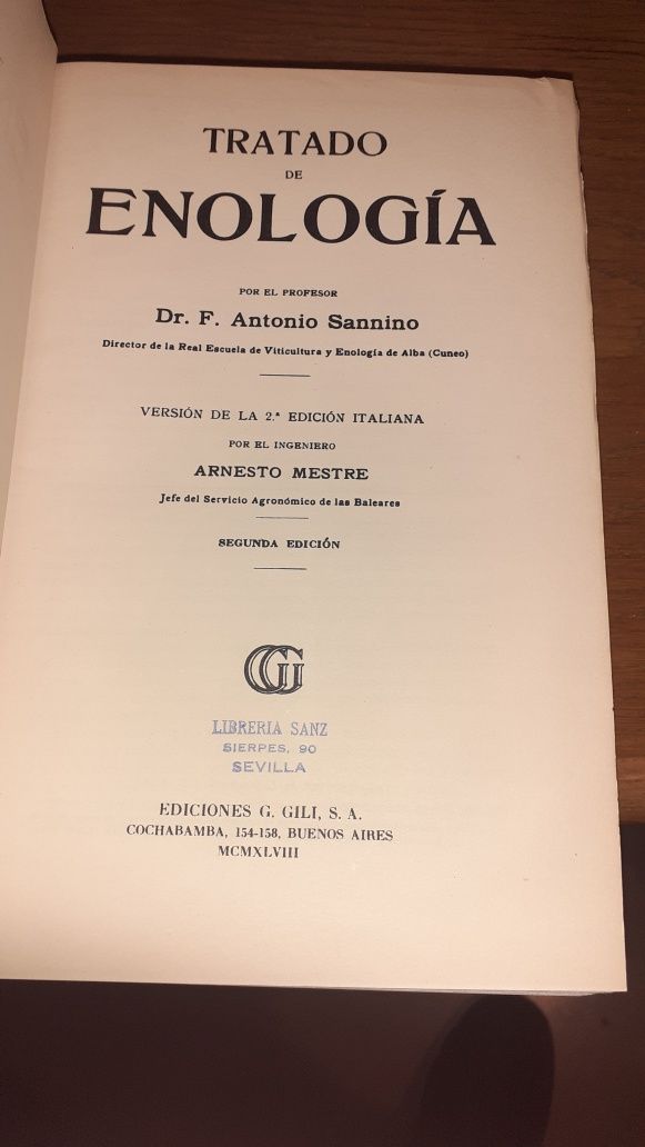 Tratado de Enologia livro raro vinificação licores vinhos enólogo