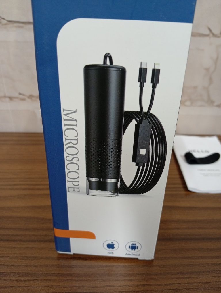 Mikroskop do smartfonów czarny 2w1 USB Android iPhone