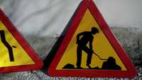 sinais para obras na estrada