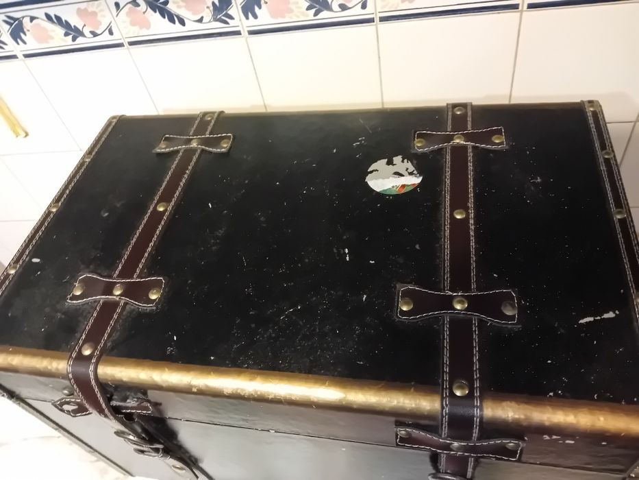 Maleta Antiga Decorativa Utilitária