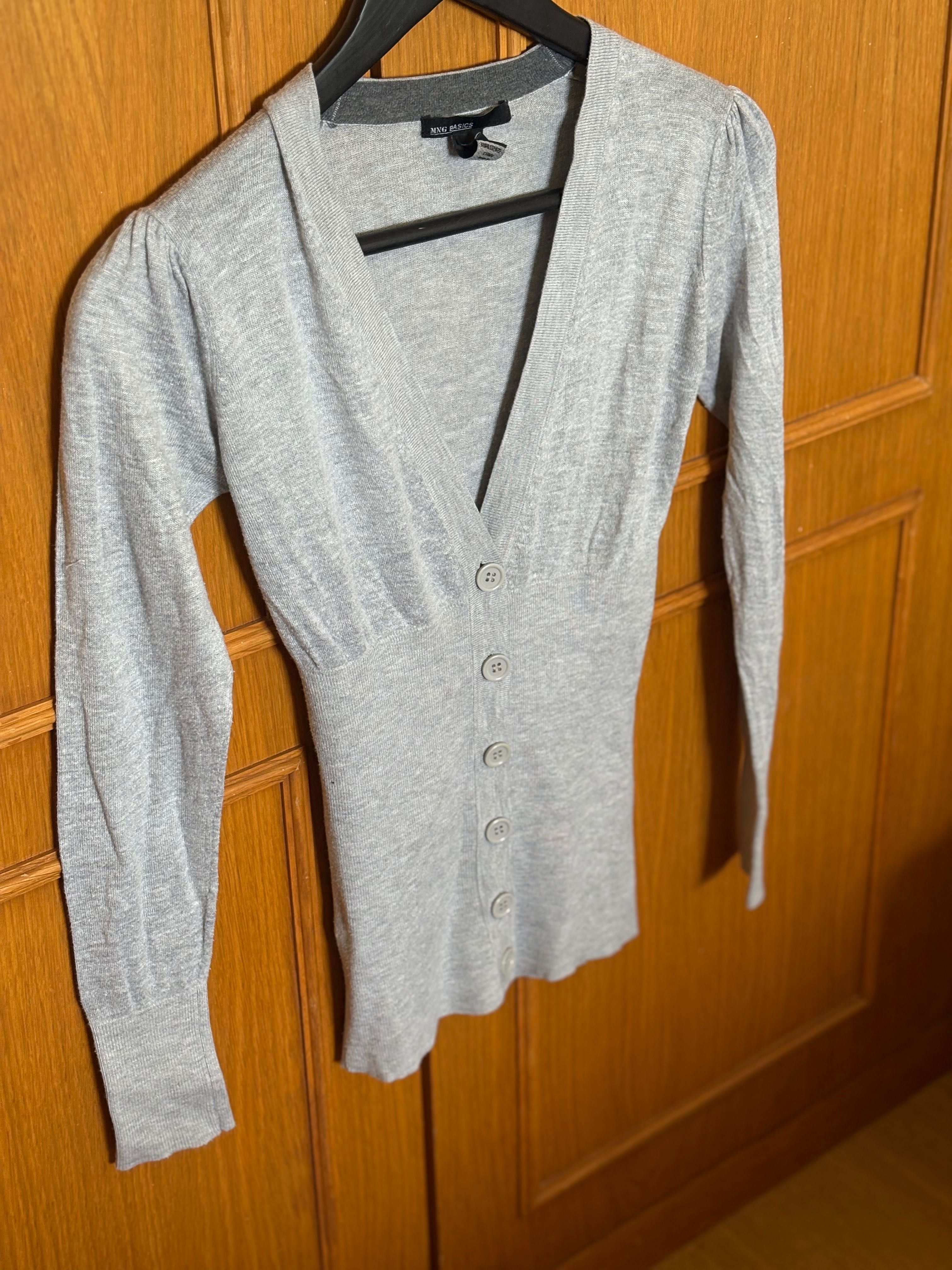 Casaco de Malha Cinza MnG Basics – S, Ajustado