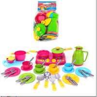 Набір дитяча посудка кухня іграшка продукти на липучках овочі фрукти