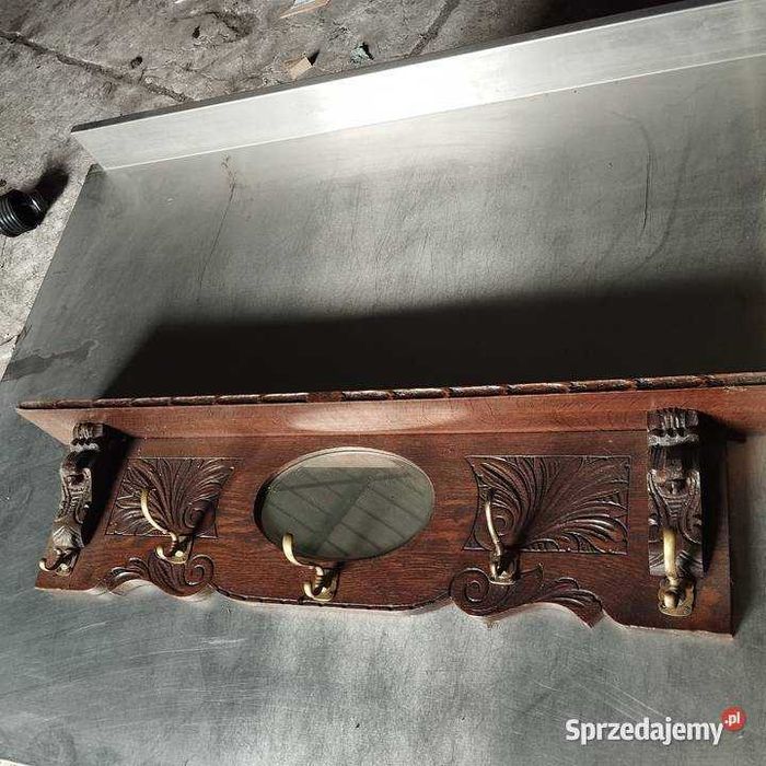 Wieszak drewniany wiszący lite drewno