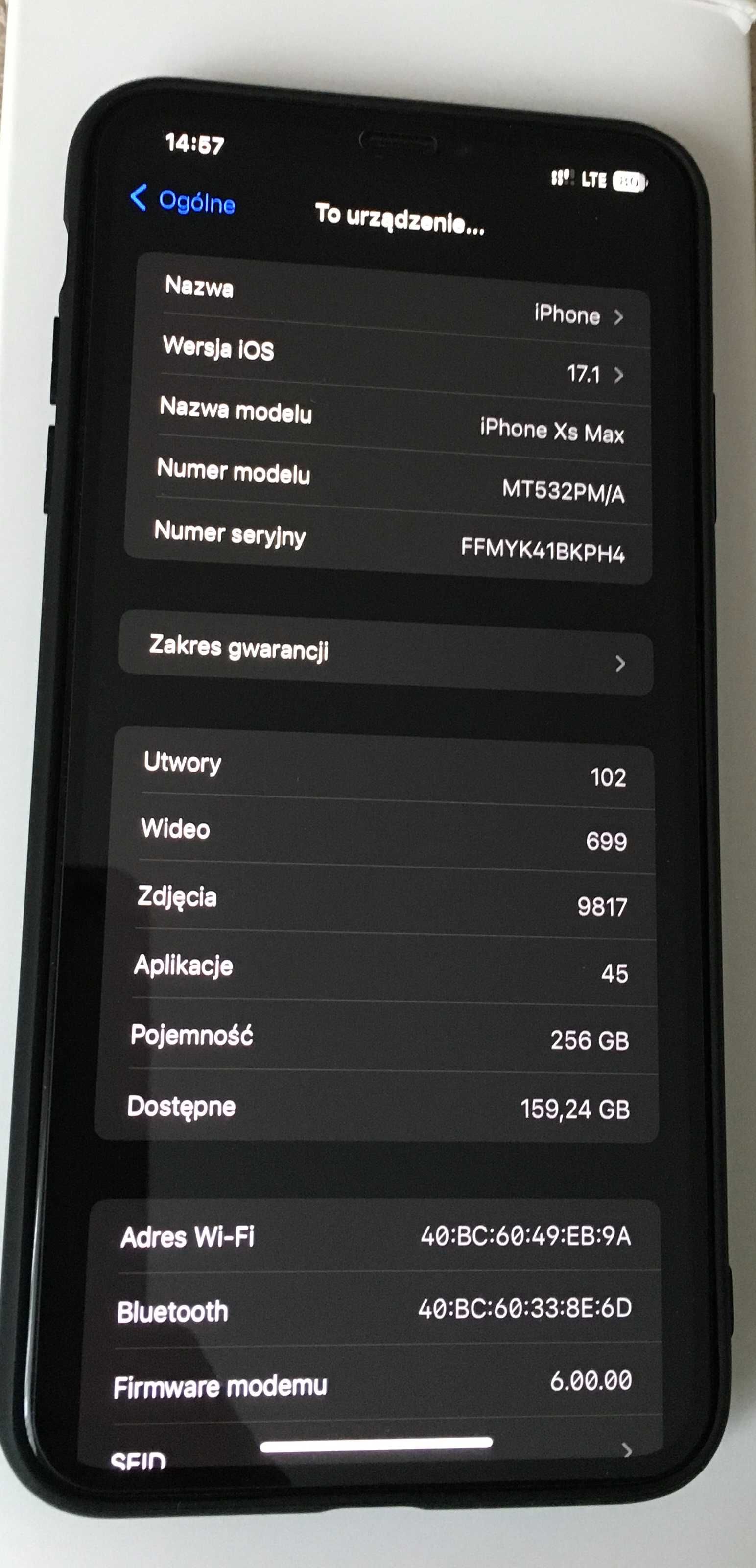 iPhone XS Max 256 gb bateria 100%
