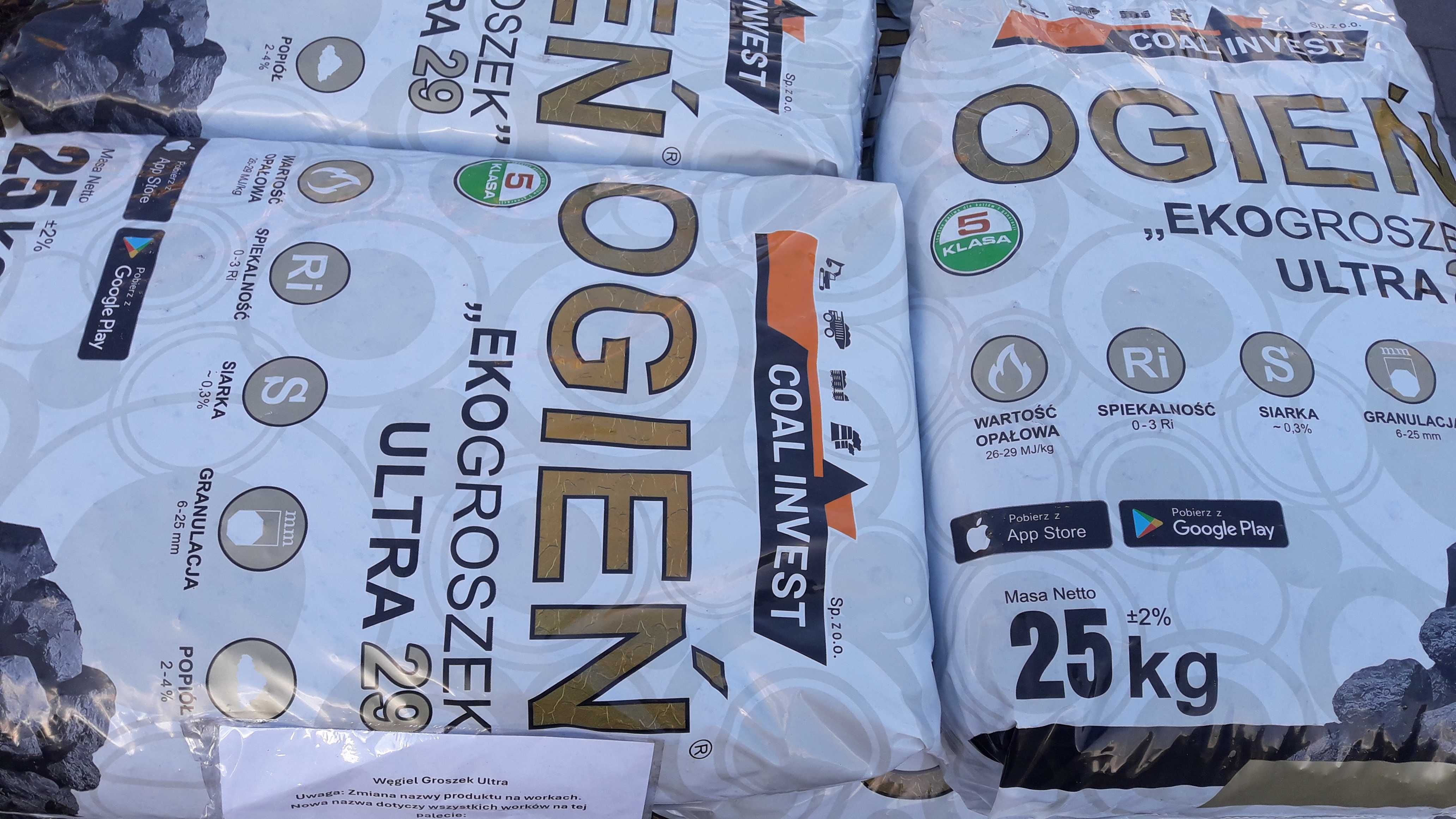 Eko groszek workowany Ogień Ultra 29 Skład opału- dostawa HDS
