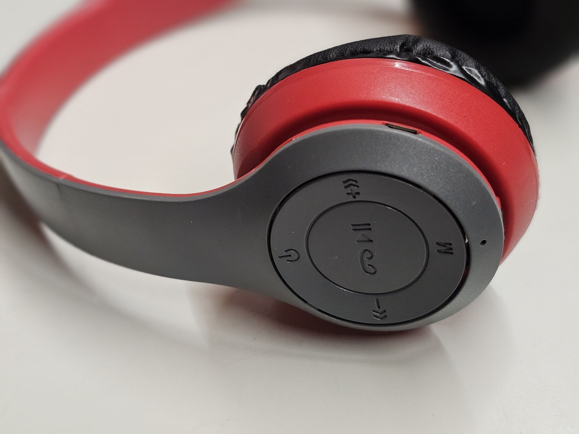 Headphones Bluetooth vermelho/cinza